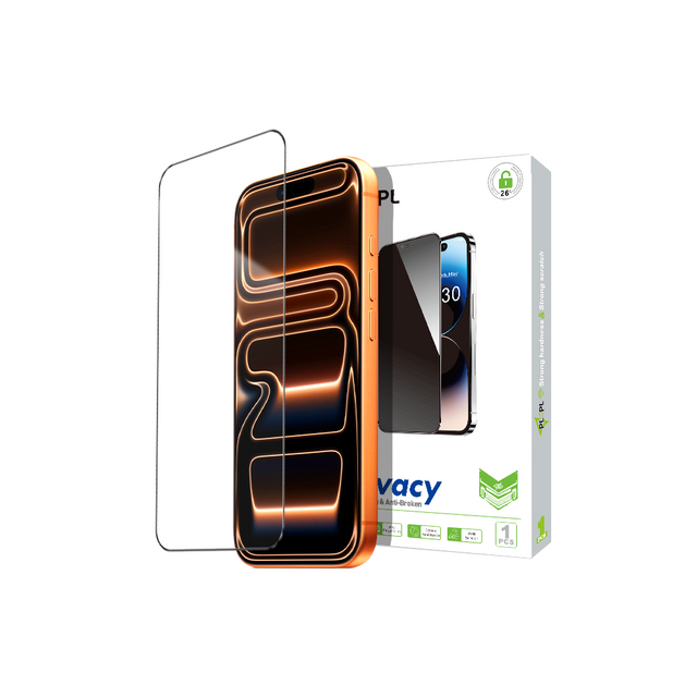 Single Pack 26° Privacy High Transparency Tempered Glass Screen Protector for iphone 17 16 15 14 13