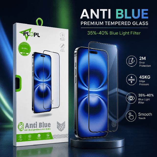 Individually Packaged Reduces Eye Strain Anti Blue Tempered Glass Screen Protector for iphone 17 Pro/Pro Max/17 Air