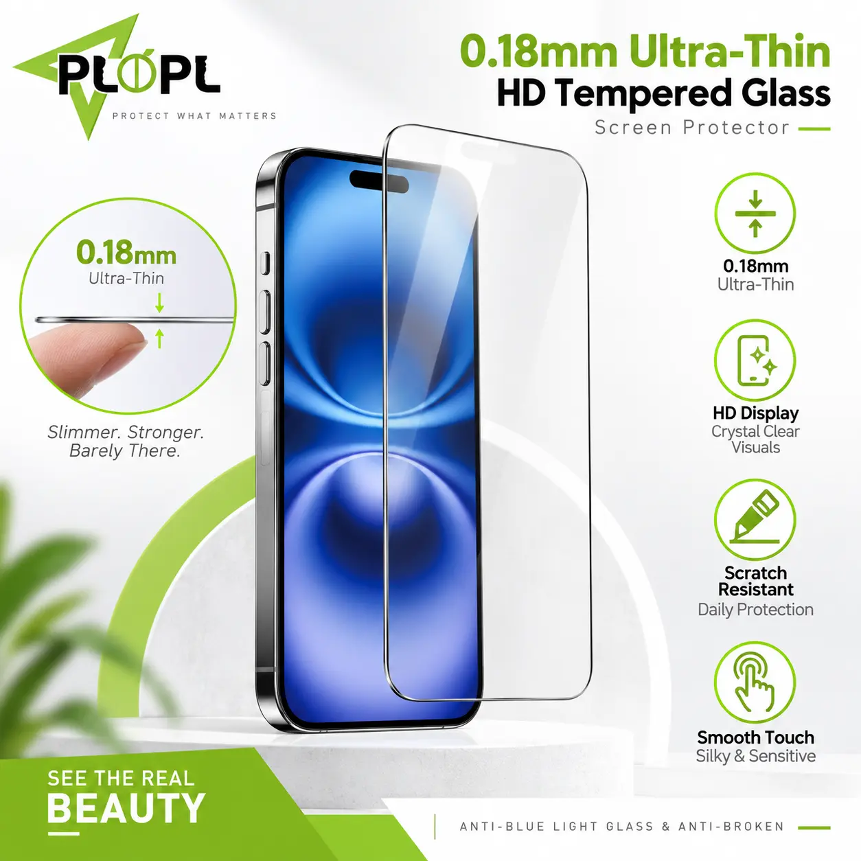 0.18mm Ultra-Thin HD Tempered Glass Screen Protector